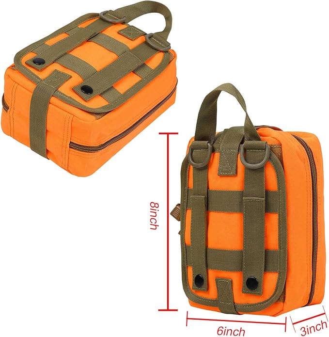 Medical Molle Pouch Tactical - 1000D Nylon First Aid Pouch, Big Capacity EMT Pouch Utility, Heavy Duty Military Grade Rip-Away Ifak Pouch for Home and Outdoor Activities（Bag Only