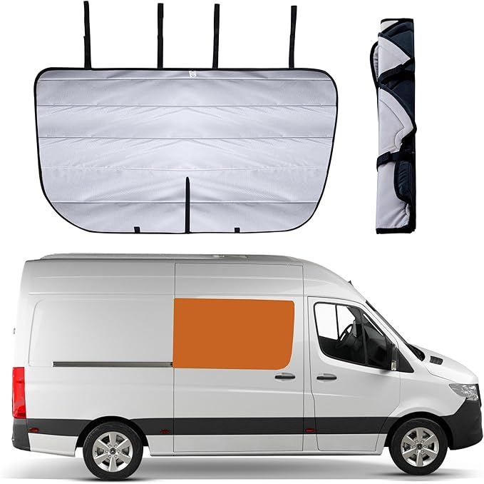 Living in a Bubble Insulated Blackout Sliding Door Window Cover for Mercedes Sprinter Van Year 2007-2026, NCV3 & VS30 (Bare Metal Frame)