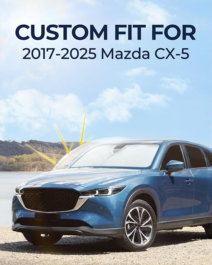 for Mazda CX-5 2017-2025 Car Window Shades, 8pcs Privacy Sun Shade Set for Front Windshield Side and Rear Windows, Full Window Covers Keeps Vehicle Cool for Camping Napping