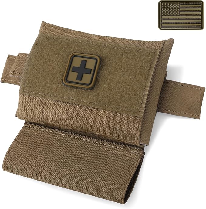 LIVANS Molle IFAK Micro Trauma Pouch, Tactical First Aid Belt IFAK Bag Medical EMT Emergency Survival Med Pouch Small EDC Portable Pack with Tourniquet Hammock for Duty Belt Vest Hunting