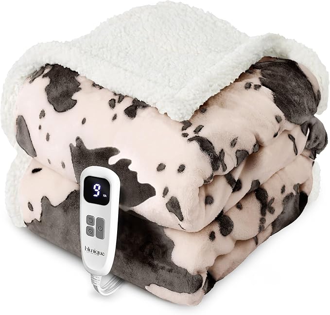 Heated Blanket Throw Blanket - Fast Heating Electric Blanket, Soft Flannel Heated Throw with 4 Time Settings,10 Heating Settings, Warm Gifts for Women & Mom & Grandma(50"x60" Light Coral)