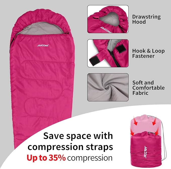 JAICOM Cold Weather Mummy Sleeping Bag 15°F Extreme 3-4 Season Sleeping Bag for Adults - 0 Degree Winter Sleeping Bag, Machine Washable for Hiking Backpacking & Outdoor Activities