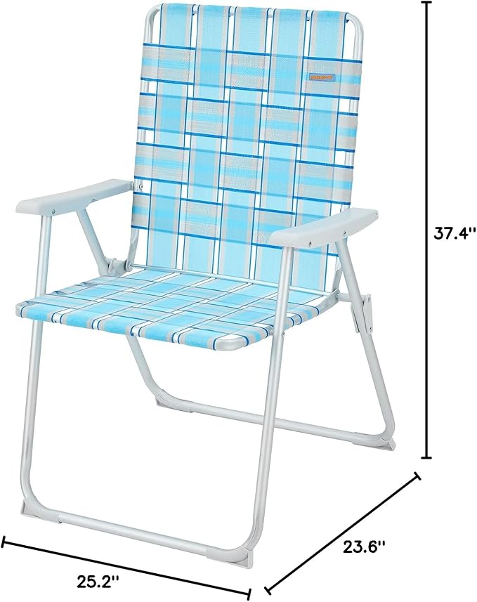 #WEJOY Folding Beach Chair for Adults, Lightweight Beach Chair with Shoulder Straps, High Back Camping Chairs with Hard Armrest, Supports 300lbs for Outdoor Lawn Concert