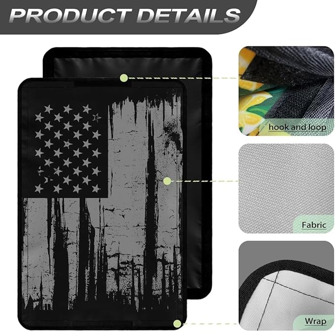 RV Door Window Shade, Grey American Flag Reflective Camper Door Window Proctive Cover Privacy Screen Window Cover for RV Trailer Camper Windows UV Protection