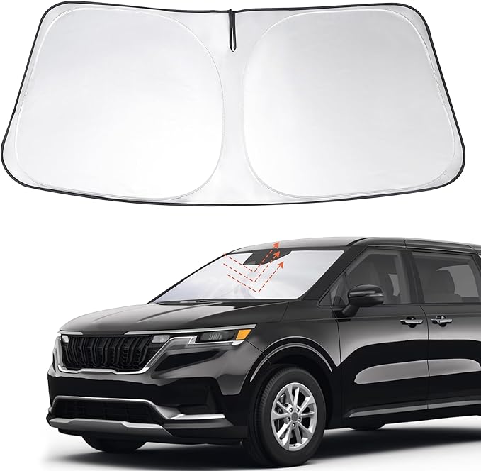 Windshield Sun Shade Custom Fit 2022 2023 2024 2025 2026 Kia Carnival Accessories Foldable Sunshade Sun Blocker Front Window Shades Covers Keep Car Cooler