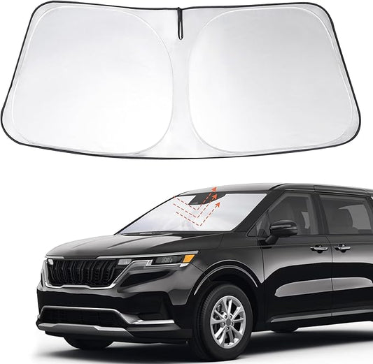 Windshield Sun Shade Custom Fit 2022 2023 2024 2025 2026 Kia Carnival Accessories Foldable Sunshade Sun Blocker Front Window Shades Covers Keep Car Cooler