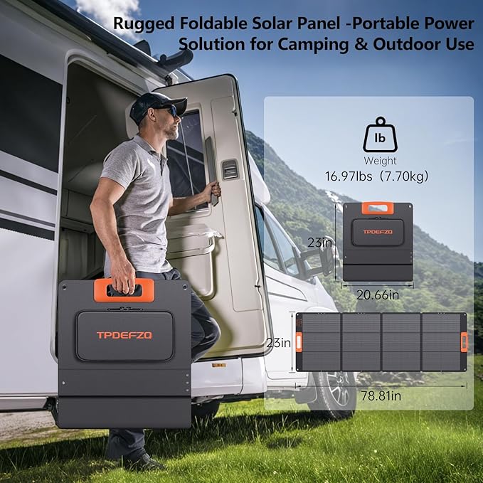 200W Portable Solar Panel Charger,Foldable Solar Panel for Power Station,QC3.0 USB-A &Type-C Output,25% High Efficiency,IP68,Integrated Design Sturdy Durable ETFE for Outdoor Camping,RV,Trip