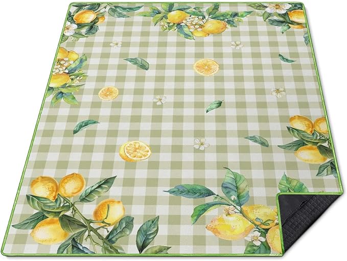 Supfitness Extra Large Picnic Blankets Waterproof Foldable (60"x 80") Boho Beach Blanket Waterproof Sandproof,3-Layer Thicking Mat Outdoor Packable Camping Blanket