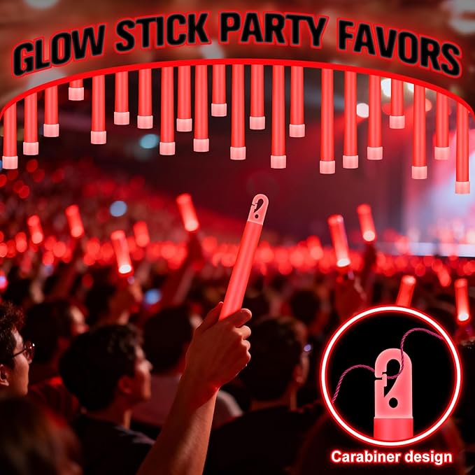 Sotiff 6" Bright Large Glow Sticks Bulk Glow Emergency Glowsticks Snap Military Grade Lights Sticks Long Last Survival Kits for Hiking Party Camping Activities