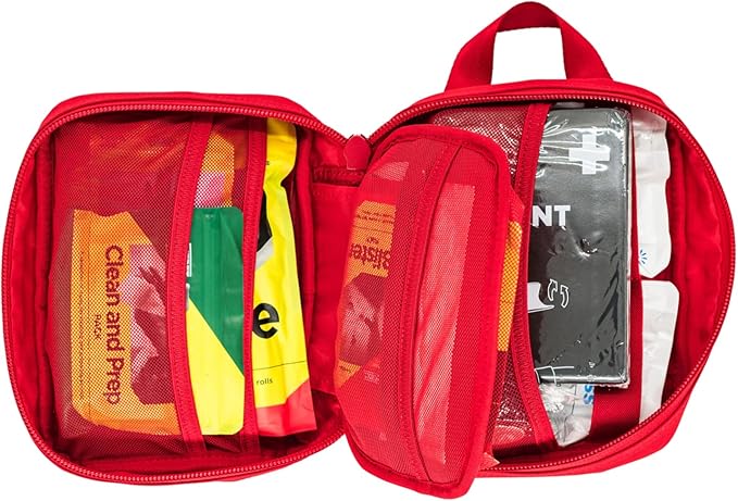 MERET Personal Response Pack | Bag with Modular Organizer, MOLLE Panel, Durable Material, Travel, Hiking, Camping, Preparedness | Small, Red | Empty Bag
