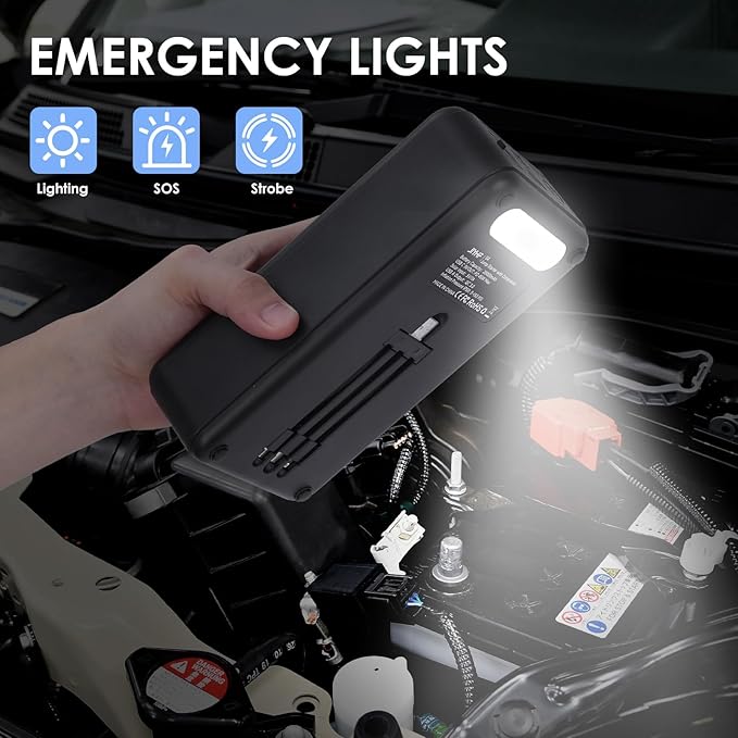 JIYHF Portable Power Station 74Wh, Solar Generator & Backup Power with 45W USB-C PD, 3000A Jump Starter with Air Compressor, Ideal as a Portable Power for Emergency, car Battery Jumper, RV, inflate