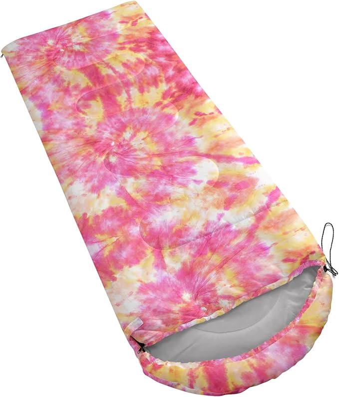 QOOMO Axolotl Cute Camping Sleeping Bags,3 Season Warm & Cool Weather,Lightweight,Waterproof Sleeping Bags for Adults & Kids,Traveling,and Outdoors