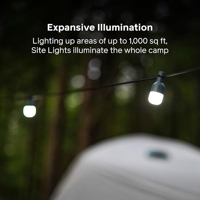 MPOWERD Luci Solar Site Lights: Stringless String Lights, Six Detachable Mini Camping Lights with Tent Stakes and Charging Case | Lights 1,000 sq ft | Rechargeable via Solar and USB | Lasts 20 Hours