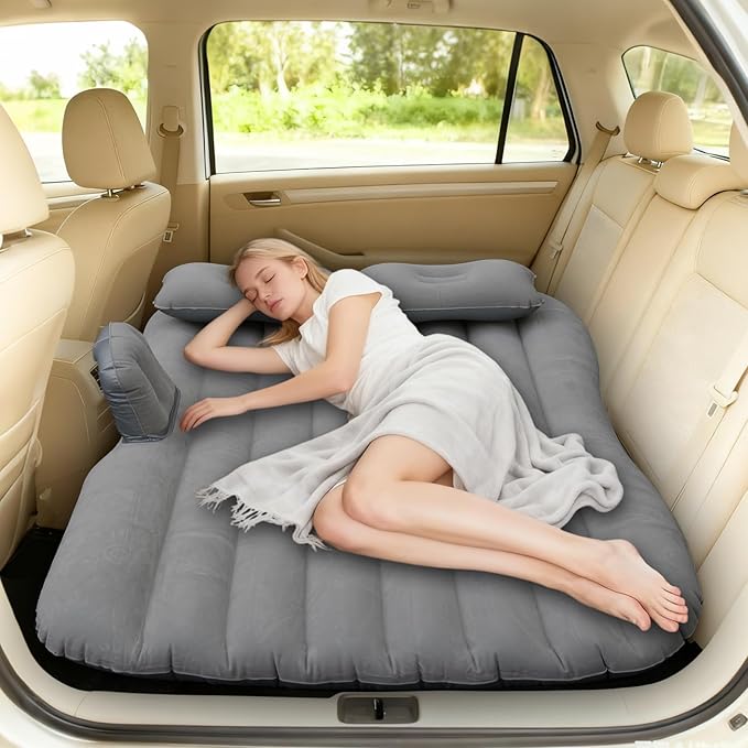 Onirii Inflatable Car Air Mattress Back Seat Bed with Air Pump,55 "x 35" Portable Thickened Car Travel Camping Sleeping Air Mattress Blow Up Bed for Car Universal SUV