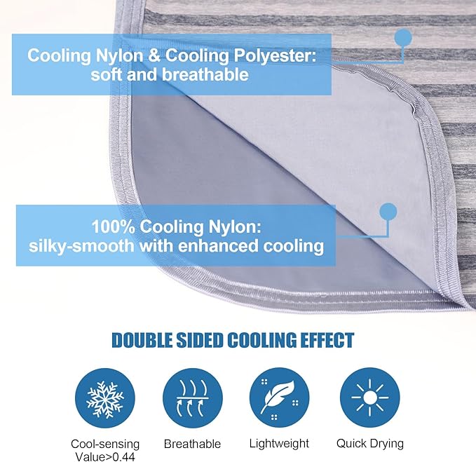 Ailemei Direct Cooling Blanket for Hot Sleepers, Double Sided Cold Effect,Twin/Full Size Lightweight Breathable Summer Blankets for Bed, Transfer Heat to Keep Body Cool for Night Sweats,60"x90"