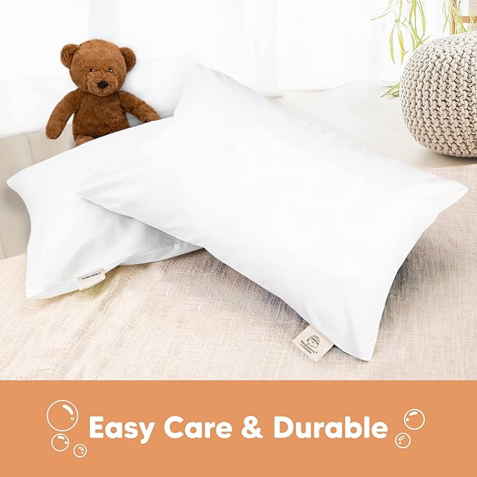 KeaBabies Toddler Pillowcase 13"x18" - Organic Cotton Toddler Pillowcase for Kids, Boys, Girls, Soft & Durable Cotton Cover for Miniature Sleepy Pillows,Cute Colors,Pillow Sold Separately(Soft White)