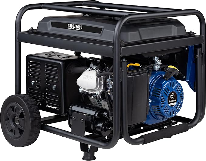 Westinghouse 6600 Peak Watt Home Backup Portable Generator, Transfer Switch Ready 30A Outlet, RV Ready 30A Outlet, Gas Powered, CO Sensor