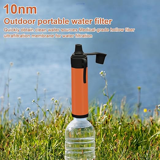 Upgrade Set of 5,Personal Water Filter Straw for Hiking, Camping, Travel,Water Straws to purify Water,Emergency Water Straw (Yellow)