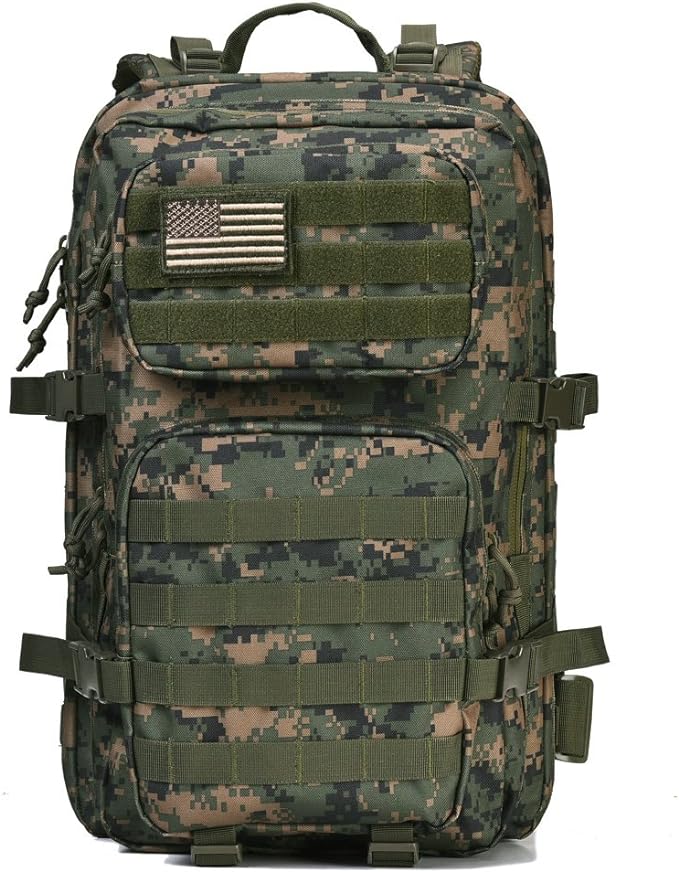 REEBOW GEAR Military Tactical Backpack Large Army 3 Day Assault Pack Molle Bag Backpacks (Woodland Camo)
