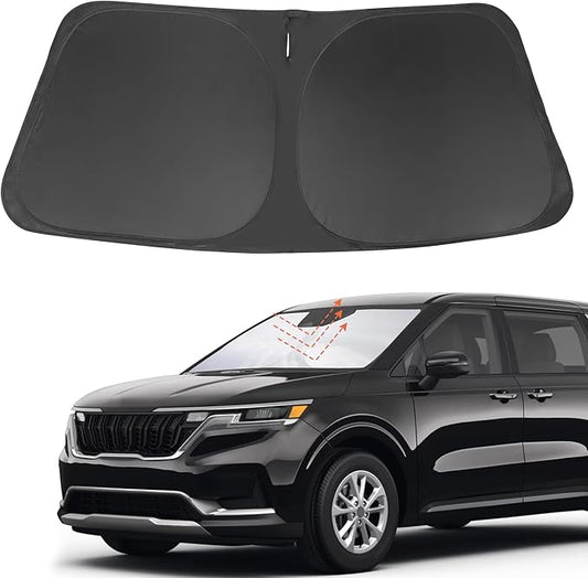 Front Windshield Sun Shade Foldable Car Front Window Sun Shade Windshield Shade Custom Fit for Kia Carnival 2022-2026 Block UV Rays Car Accessories Heat Keep Cooler
