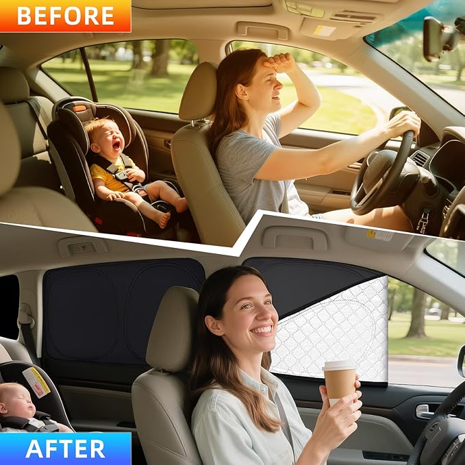 ZATOTOO Car Window Shades Toyota RAV4 2019-2024 Custom Sun Shades Full Set Front Side Rear Triangle Window Covers Total Blackout Privacy & UV Protection Heat Blocking for Camping Napping Long Parking
