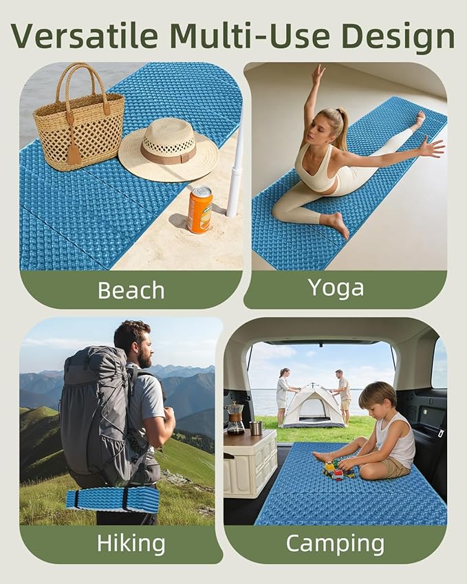 Abahub Foam Camping Sleeping Pad, Waterproof Soft Foam Matress for Adults, Foldable Ultralight Wide Pad for Outdoor Backpacking, Picnic, Yoga