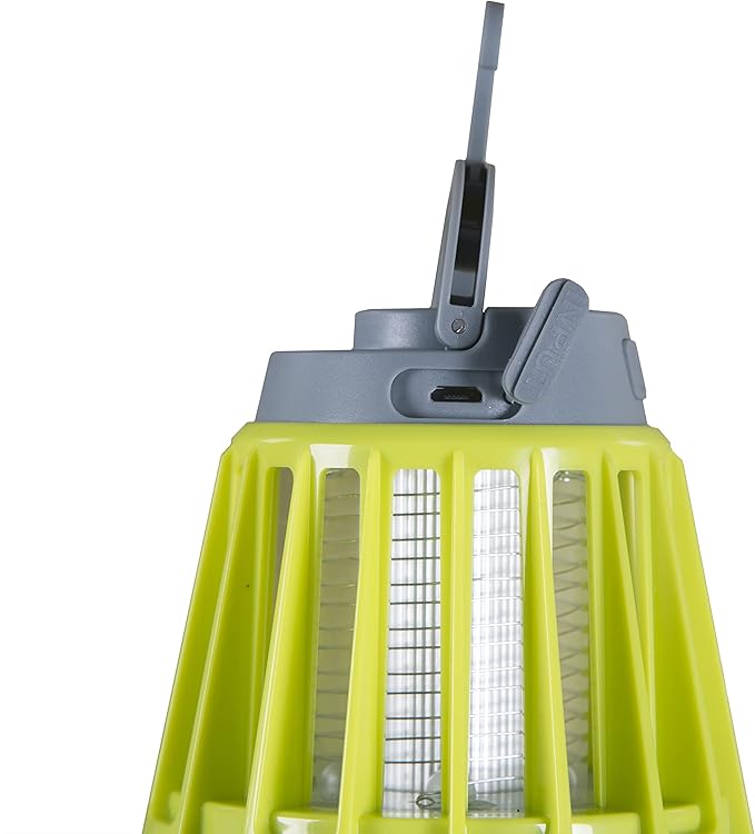 Stansport Insect Zapper & Lantern Combo – 180 Lumen LED Camping Light with 3 Brightness Settings – USB Rechargeable Bug Zapper with 500V Electric Grid – Portable Outdoor Lantern for Tents & Patios