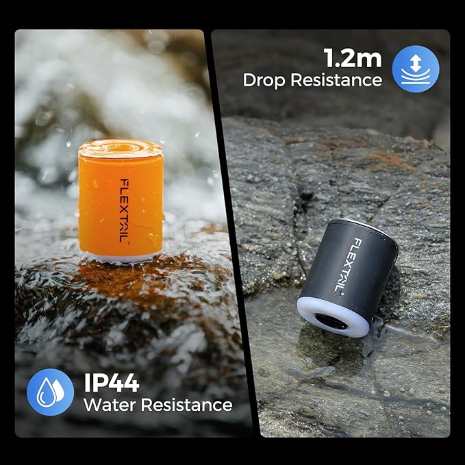 FLEXTAILGEAR Portable Air Pump with Camping Lantern Tiny Pump 2X 4kPa Air Pump for Inflatables Rechargeable Air Mattress Pump with Magnetic Design for Sleeping Pads, Pool Floats, Swimming Rings(White)