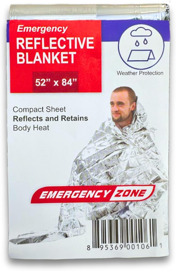 [1 Pack] Thermal Reflective Emergency Blanket 52”x84” | Emergency Mylar Blankets | Survival Blanket for Survival Supplies | Camping, Hiking, or Emergencies