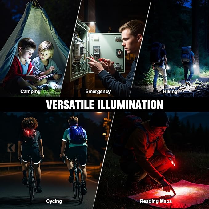 RECHOO Rechargeable Flashlights High Lumens 4Pack, Magnetic EDC Flashlight with Clip, 8 Modes Powerful Pocket LED Flashlight, Waterproof Portable Flat Flashlights for Home Camping Emergency