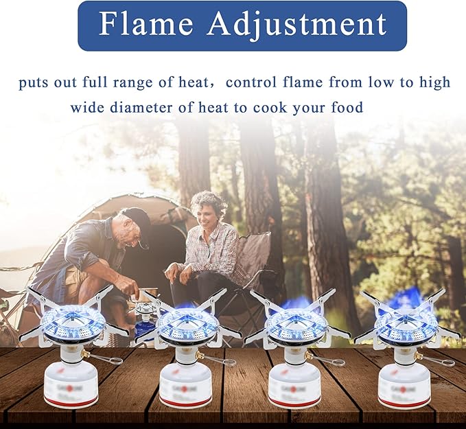 Backpacking Stove Portable Camping Stove Burner, Caudblor Small Backpack Stoves with Butane Adapter, Lightweight Hiking Stove with Carrying Case for Travel, Little Father's Day gifts Camp Stove