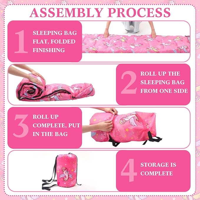 Camping Sleeping Bag for Kids 3 Season Warm Cool Cold Weather Waterproof Sleeping Sack for Boy Girl with Carry Bag Adult Travelling Outdoor Camping Gear Equipment