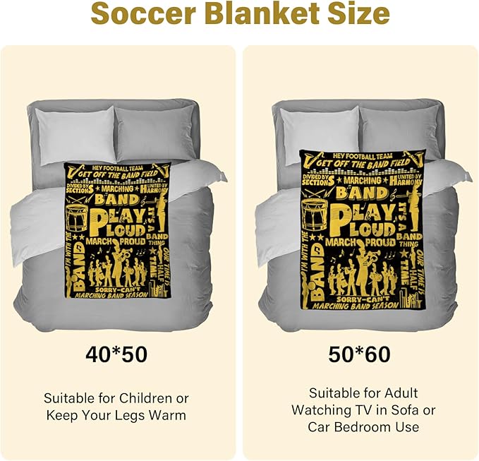 Marching Band Gifts Blanket for Teens, Band Director Gifts for Marching Band Adult, Band Flannel Blanket for Men/Women, Rock Band Blanket 50 * 60" Christmas Birthday Thanksgiving Gift