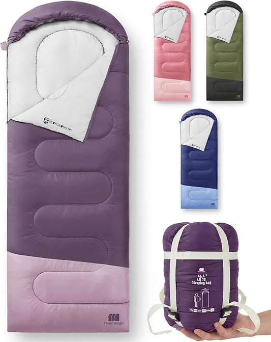 Ultralight Warm Weather Sleeping Bag - Portable, Waterproof, Compact Lightweight, Comfort with Compression Sack - Great for Outdoor Camping, Backpacking & Hiking