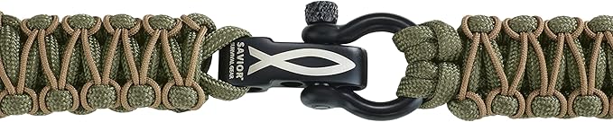 Savior Survival Gear Paracord Watch Band - Compatible with Apple Watch Band 49mm 46mm 45mm 44mm 42mm - iWatch Band Series Ultra 10 9 8 7 6 5 4 3 2 1 SE – Adjustable strap for men (Green-Brown, Large)