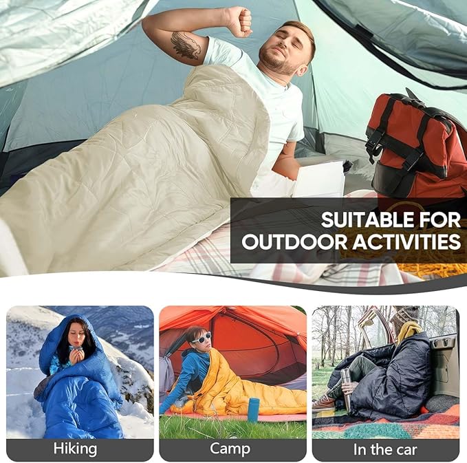 OBTANIM Sleeping Bags Portable Waterproof Camping Sleeping Bag for Adults Kids 4 Seasons Cold Weather or Warm Backpacking Hiking Travel Indoor Outdoor Use