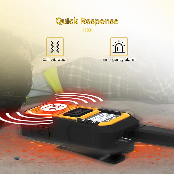 Retevis RB48 Heavy Duty IP67 Waterproof-Walkie Talkies,Covers up to 300,000 Square Foot-Business 2 Way Radios for Manufacturing Warehouse Construction Jobsite-Radios and 6-Way-Charger Bundle (20 Pack)