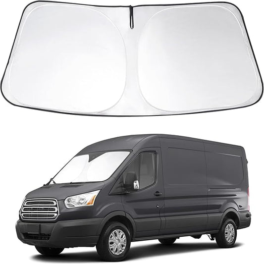 Windshield Sun Shade Custom Fit 2015-2023 2024 2025 2026 Ford Transit Accessories Foldable Sunshade Front Window Shade Protector Keep Your Car Cool