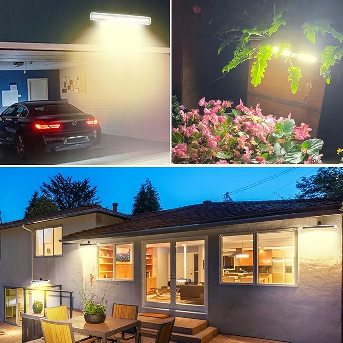 Clip On Solar Motion Lights Outdoor Waterproof, 2 Pack Motion Sensor Outdoor Lights with 36 LEDs, 3000K, Portable Solar Powered Security Light for Fence Garage Camping(White)