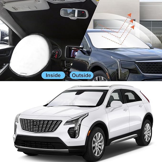 YYCKE Windshield Sun Shade Accessories Compatible with 2019-2024 2025 XT4 for Chevrolet Foldable Sunshade Sun Visor Blocks UV