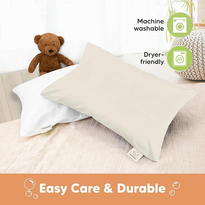 KeaBabies 13 x18 Toddler Pillowcase, Waterproof - Soft Waterproof Toddler Pillow Protector Cover for Kids, Boys, Girls, Durable Machine Washable, Small Travel Pillow Sold Separately (Clay)