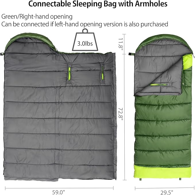 Wind Tour 3 Season Lightweight Waterproof Sleeping Bag Indoor & Outdoor for Hiking Backpacking Camping Traveling