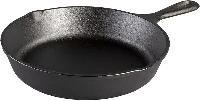 Lodge Seasoned Cast Iron Skillet - PFAS-Free, Non-Toxic Cookware - Use with an Oven, Stove, Grill, or Campfire - Naturally Non-Stick & Oven Safe - 9 Inches