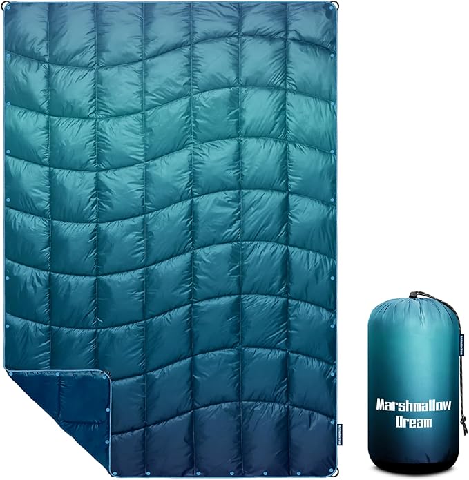 Camping Blanket, Puffy Blanket Lightweight Windproof Water Resistant for Outdoors,Hiking, Backpacking,Beach,Car,Picnic,Stadium