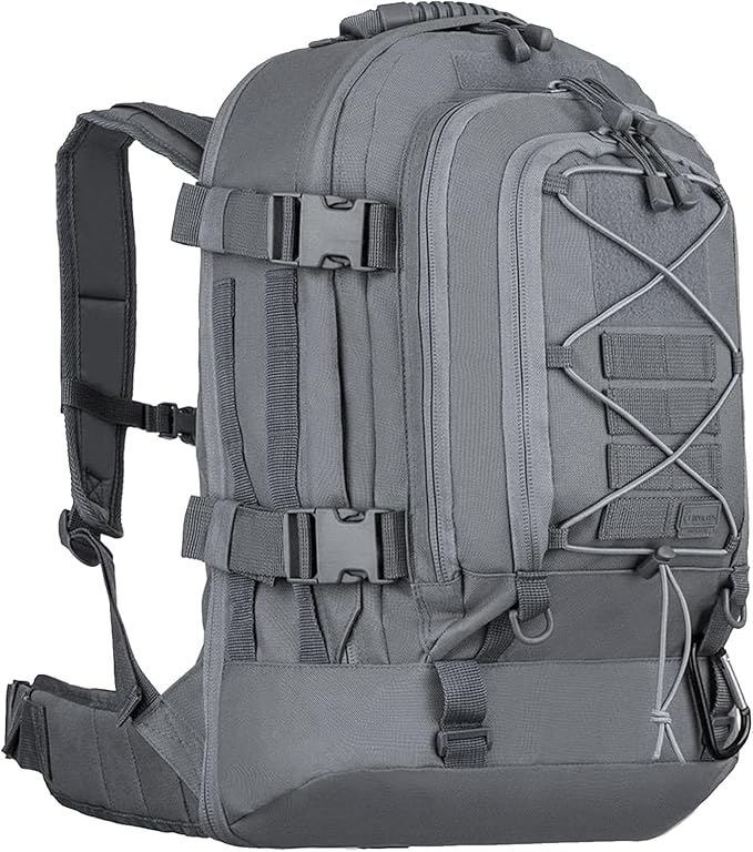 Miramrax Tactical Backpack Military Hiking Daypack - Molle Backpack for Men 3 Day Assault Pack Bug Out Bag for Camping (Grey)
