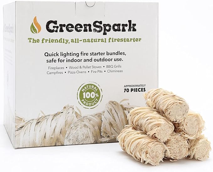 Natural 70 Pcs Fire Starters All Weather, Smoker, BBQ, Fireplace, Wooden and Pellet Stove, Fire Pit, Long Burn, Waterproof, Pizza Oven, Firestarter Grill, Charcoal Starter