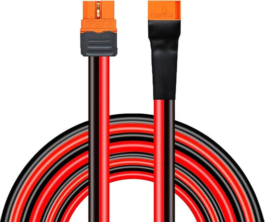 XT60i Extension Cable Male to Female, 50FT 10AWG Silicone Wire for Solar Generators & Portable Power Stations