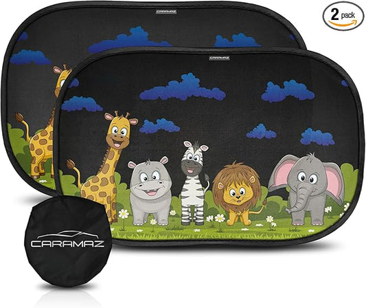 CARAMAZ Car Window Shade for Baby with Certified UV-Protection 2 Pack - 20"x12"