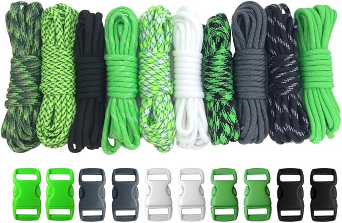 Paracord Planet 550lb Type III Paracord Combo Crafting Kits with Buckles