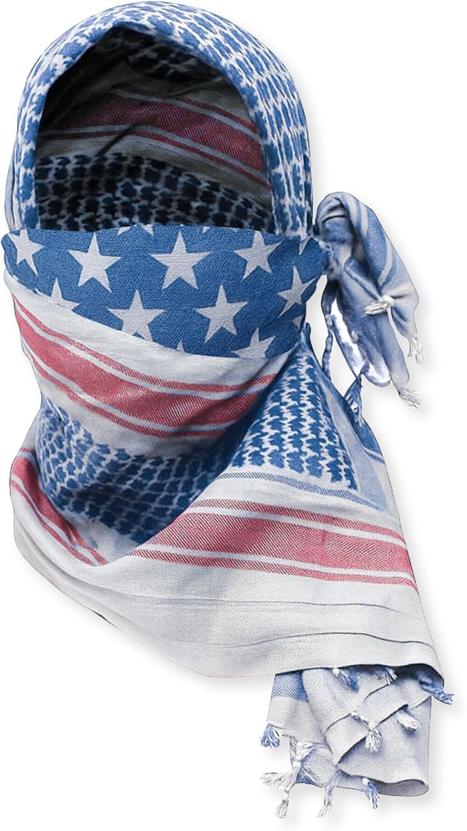 M MCGUIRE GEAR Shemagh Tactical Scarf, Middle Eastern Desert Hood, Bandana, Keffiyeh, Military Style, 100% Cotton, 42" x 42"